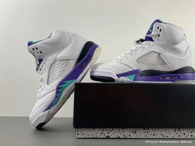 Official Maikesneakers 136027-108 Air (2013) Grape Retro 5 Jordan 0328